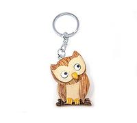 Cornelißen Porte-clés en bois - Motif chouette (marron)