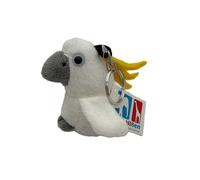 Cornelißen Porte-clés Oiseau en Peluche Cacatoès H 14 cm, Blanc, Cadeau pour Enfant