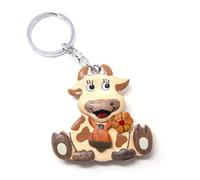 Cornelissen Porte-clés vache en bois et métal avec cloche et fleur