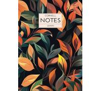 Cornell Notes Graph: A4 Notebook | 108 Graph Pages with Cornell Layout and Contents | Large Softcover Journal Planner Study Book | Grid Squared | Leaves 2