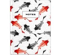 Cornell Notes Notebook: Note Taking with College Ruled Lines, Index and Numbered Pages, Koi