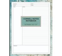 Cornell Notes Notebook: Structured Pages for Class Lectures & Study Reviews | College Ruled | Vintage Style BlueCover