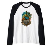 Cornemuse are Life Heartbeat Cross Musician Pride Art Manche Raglan