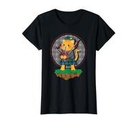 Cornemuse écossaise pour Chat - Musician Band Rockstar T-Shirt Graphique avec Valeur, Femme, Noir, M