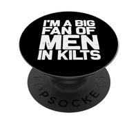 Cornemuse Humour Grand Fan des Hommes en Kilts Cornemuse PopSockets PopGrip Adhésif