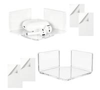Corner Camera Mount, Acrylic Wall Shelf Holder, 3.5 Inch Adhesive Security Camera Stand Set, for Monitor Speaker Living Room Kitchen Home Use, Cameras Mounting Bracket, Space Saving Wall Support