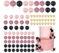CORNER LACE 101 Pièces Boule Gâteaux Décorations - Or Rose Noire Pics à Dessert Boule Garnitures De Cupcakes De Gâteau, Fête d’Anniversaire Fournitures De Gâteau De Fête Prénatale