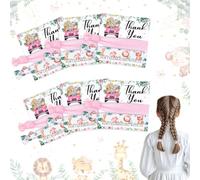 CORNER LACE 12PCS Jungle animaux thème élastique Hair Band Pink, Bridal shower mariage Bachelor Party anniversaire demoiselle d'honneur demande en mariage cadeau, merci de célébrer la carte avec nous