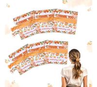 CORNER LACE 12PCS orange thème stretch Hair Band, merci de célébrer la carte avec nous, Clementine Hair Band fruit thème bébé douche anniversaire Bachelor Party cadeau