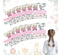 CORNER LACE 24pcs Jungle animaux thème élastique Hair Strap rose, douche nuptiale mariage célibataire anniversaire demoiselle d'honneur demande en mariage cadeau, merci de célébrer la carte avec nous