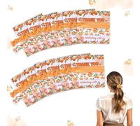 CORNER LACE 24pcs orange thème bande de cheveux élastique, merci de célébrer la carte avec nous, bande de cheveux Clementine fruit thème baby shower anniversaire Bachelor Party cadeau