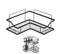 Corner Organisateur de douche - Gadget de poteau antirouille, étagère de salle de bain adhésive | Étagère murale stable et robuste conçue pour résister à l'humidité, combinant facilement