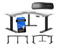 Corner - Piètement de bureau d’angle électrique 58-123 cm, noir | Ouverture modulable, protection anti-collision, 3 mémoires, moteurs < 50 dB, 150 kg, garantie 10 ans