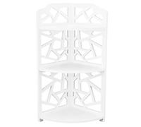Corner Shelf, Space Saving Standing Rack for Bathroom Bedroom Organizer, PVC Foam Board Shelves, No Tools Assembly, 18.5 x 47 x 18 cm Compact Storage Unit