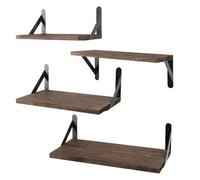 Corner Shelf - Wood And Metal, 16,54 x 6,10 x 0,59 in Floating Shelf Rustic Wall Organizer | Farmhouse Book Display Rack, Décorative Storage Shelfs For Living Room, Bedroom, Kitchen, Office, Hallway