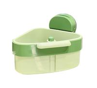 Corner Sink Strainer, Kitchen Suction Cup Sink Corner Rack, Triangle Storage Rack with Drain Hole, Kitchen Food Waste Catcher for Food Strainer or Storage Rack (Green)