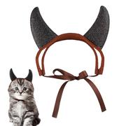Cornes de diable chats - Cadeaux de fête mignons et accessoires photo, cosplay d'Halloween pour animaux de compagnie, coiffe festive avec sangle pour chats et petits chiens, parfait pour Halloween