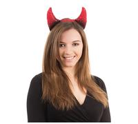Cornes Diable Noir Rouge sur Bande Adultes Diables Accessoire Déguisement