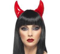 Pvc Devil Horns, Unisex Rouge