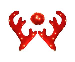 Cornes Renne Auto - Attrayant Ensemble Lumineux Décoratif Festif, Lumières Bois Éclairants Brillants, Fixation Vitre Rapide Simple, Ambiance Hiver Rues Quartiers Voitures Décor | Pour Trajets Famille