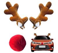 Cornes Renne Voiture Coton - Décoration De Noël Véhicule Festif | Accessoire Camion Voyage Route Vacances Hiver Maison Événement Fun Décoration