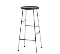 Cornet Bar Stool High Tabouret de bar H 75 cm Hay Acier chromé / Chêne fumé huilé - 5710441255628