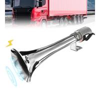 Cornet de brume turc, 12V/24V klaxons à air comprimé, klaxon pour camion, sifflet à pression pour caravane et voiture pour camion, SUV, motos (Argent)