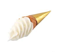 Cornet de crème glacée artificielle en résine de 22 cm pour vitrine, dessert, boutique, accessoire de décoration, accessoire de décoration, pour servir d'outil de marketing efficace (blanc)