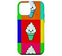 Cornet de crème glacée coloré pour Dessert Kawaii Arc-en-Ciel Gelato Coque pour iPhone 12 Mini