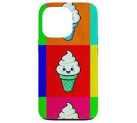 Cornet de crème glacée coloré pour Dessert Kawaii Arc-en-Ciel Gelato Coque pour iPhone 13 Pro