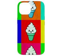 Cornet de crème glacée coloré pour Dessert Kawaii Arc-en-Ciel Gelato Coque pour iPhone 14