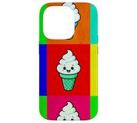 Cornet de crème glacée coloré pour Dessert Kawaii Arc-en-Ciel Gelato Coque pour iPhone 14 Pro