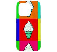 Cornet de crème glacée coloré pour Dessert Kawaii Arc-en-Ciel Gelato Coque pour iPhone 15 Pro