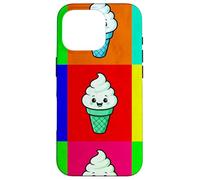 Cornet de crème glacée coloré pour Dessert Kawaii Arc-en-Ciel Gelato Coque pour iPhone 16 Pro