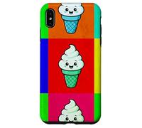 Cornet de crème glacée coloré pour Dessert Kawaii Arc-en-Ciel Gelato Coque pour iPhone XS Max
