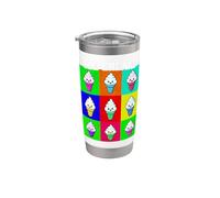 Cornet de crème glacée coloré pour dessert kawaii arc-en-ciel gelato Gobelet isotherme en acier inoxydable double paroi