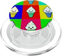 Cornet de crème glacée coloré pour Dessert Kawaii Arc-en-Ciel Gelato PopSockets PopGrip pour MagSafe