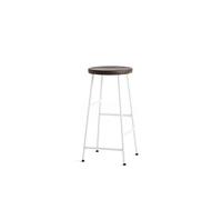 Cornet Tabouret de Bar H65 Blanc Crème/Chêne Fumé