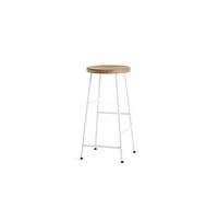 Cornet Tabouret de Bar H65 Blanc Crème/Chêne Huilé