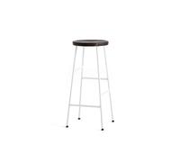 Cornet Tabouret de Bar H75 Blanc Crème/Chêne Fumé