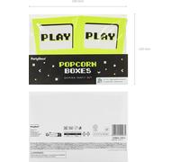 Cornets à pop-corn 7x7x12cm Motif Gaming Lot de 6 Noir / Blanc / Jaune