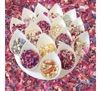 Cornets Confettis avec Pétales de Fleurs Séchées, Lot de 12, pour Mariage Bohème Champêtre, Cornet confettis Mariage en Feuille de pin Biodégradables - Artisanat Français (Passion)