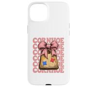 Cornhoe Cornhole Player Pouf Poire avec nœud Coquette Rose Coque pour iPhone 15 Plus