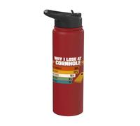 Cornhole Art for Men Women Corn Hole Players Funny Cornholes Stainless Steel Insulated Water Bottle