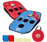 Cornhole Battle - Léger & Pliable en Toile 90x60cm - Set Complet avec 2 Boards + 8 Sacs + Housse de Transport - Jeu Extérieur Enfant Adulte pour Jardin, Plage, Voyages - Original Corner