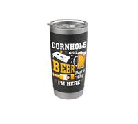 Cornhole et bière, c'est pourquoi je suis là Funny Corn Hole Gobelet isotherme en acier inoxydable double paroi