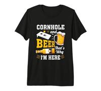 Cornhole et bière, C'est Pourquoi Je suis là Funny Corn Hole T-Shirt Haut de Gamme