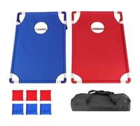Cornhole Game Set Foldable - 22.8 X 20 inch Board, 8 Bean Bags, Toy | Corn Hole Games for Adults for Indoor Outdoor Backyard Lawn Garden Patio Park Beach Travel Picnic Kids Adults Family