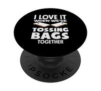 Cornhole Lover, J'adore Quand Nous lançons des Sacs Ensemble PopSockets PopGrip Adhésif