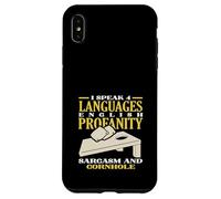 Cornhole Lover, Je Parle 4 Langues et Sarcasme Coque pour iPhone XS Max